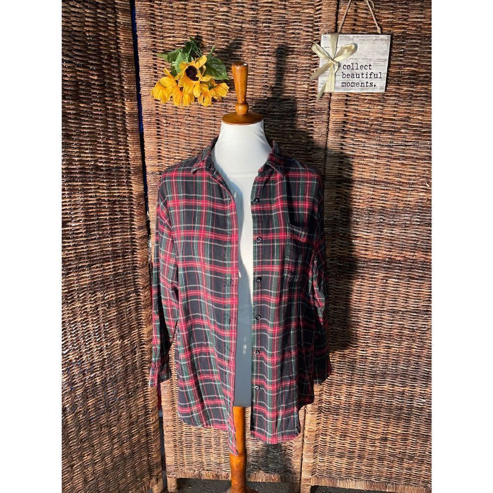 Basic Editions Long-Sleeve Flannel M - Picture 2 of 9